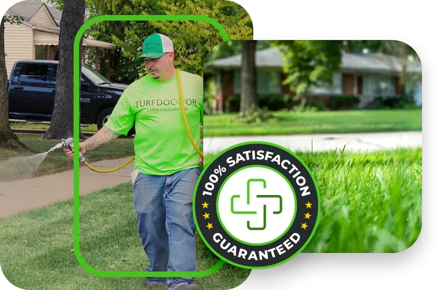 technician spraying lawn